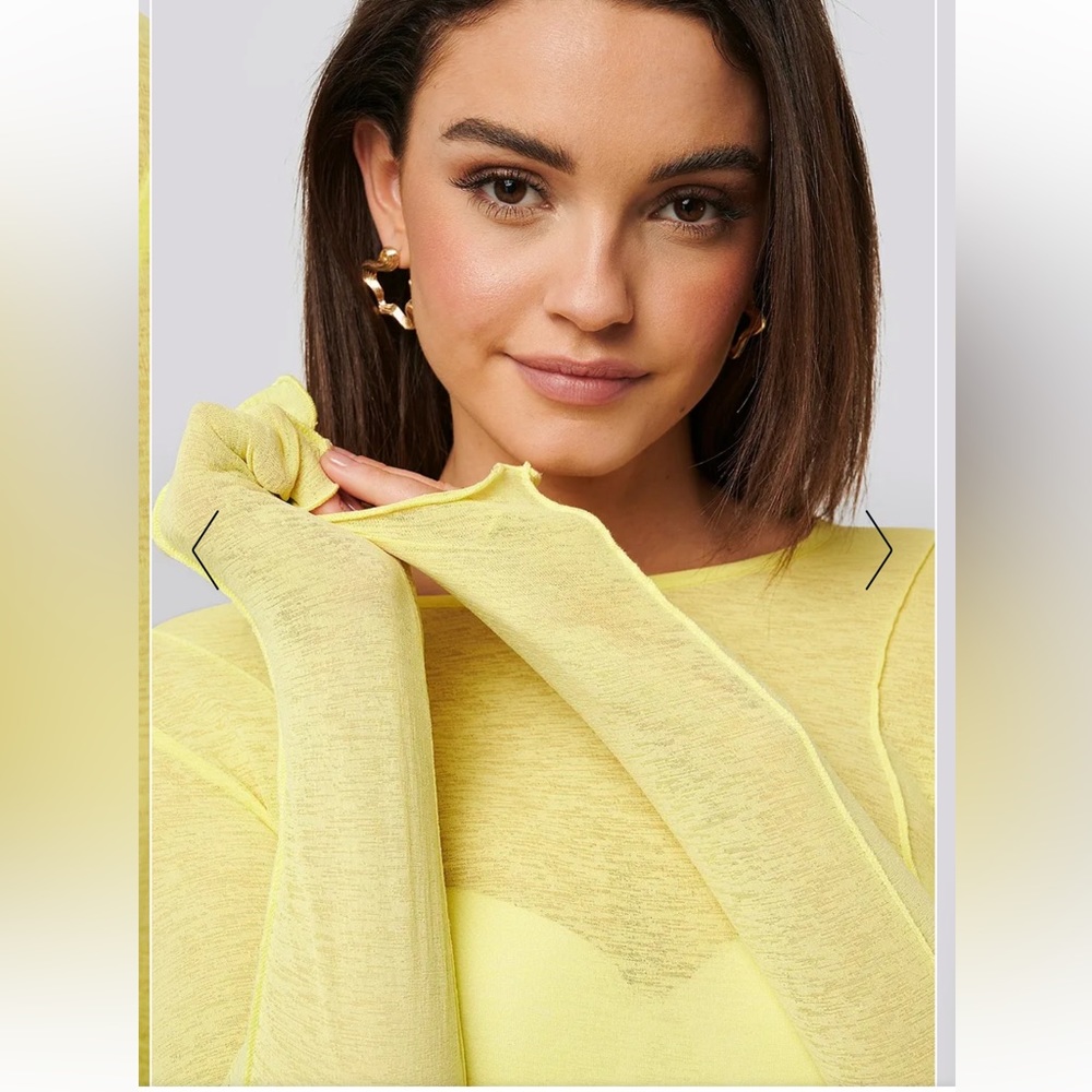 Na-Kd yellow,contrast seam jersey long sleeve tee